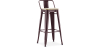Buy Bar stool with small backrest Bistrot Metalix industrial Metal and Light Wood - 76 cm - New Edition Bronze 60152 at MyFaktory