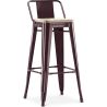 Buy Bar stool with small backrest Bistrot Metalix industrial Metal and Light Wood - 76 cm - New Edition Bronze 60152 in the United Kingdom