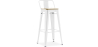 Buy Bar stool with small backrest Bistrot Metalix industrial Metal and Light Wood - 76 cm - New Edition White 60152 in the United Kingdom