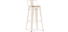 Buy Bar stool with small backrest Bistrot Metalix industrial Metal and Light Wood - 76 cm - New Edition Cream 60152 with a guarantee