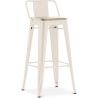 Buy Bar stool with small backrest Bistrot Metalix industrial Metal and Light Wood - 76 cm - New Edition Cream 60152 with a guarantee