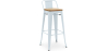 Buy Bar stool with small backrest Bistrot Metalix industrial Metal and Light Wood - 76 cm - New Edition Grey blue 60152 with a guarantee