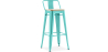 Buy Bar stool with small backrest Bistrot Metalix industrial Metal and Light Wood - 76 cm - New Edition Pastel green 60152 - prices