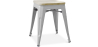 Buy Stool Bistrot Metalix Industrial Metal and Light Wood - 45 cm - New Edition Light grey 60153 - in the UK