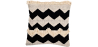 Buy Square Cotton Cushion in Boho Bali Style cover + filling - Gwen White / Black 60182 - in the UK