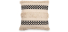 Buy Square Cotton Cushion in Boho Bali Style cover + filling - Sefra Black 60200 - in the UK
