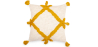 Buy Square Cotton Cushion in Boho Bali Style cover + filling - Olra Yellow 60204 - in the UK