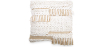 Buy Square Recycled yarn Cushion in Boho Bali Style cover + filling - Chloe White 60214 - in the UK