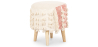 Buy Pouffe Stool in Boho Bali Style, Wood and Cotton - Vanessa Bali Beige 60260 - in the UK