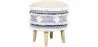 Buy Pouffe Stool in Boho Bali Style, Wood and Cotton - Zoe Bali Blue 60261 - in the UK