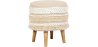 Buy Pouffe Stool in Boho Bali Style, Wood and Cotton - Isabella Bali Ivory 60262 - in the UK