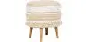 Buy Pouffe Stool in Boho Bali Style, Wood and Cotton - Isabella Bali Ivory 60262 - in the UK