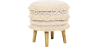 Buy Pouffe Stool in Boho Bali Style, Wood and Cotton - Janice Bali White 60264 - in the UK