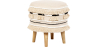 Buy Pouffe Stool in Boho Bali Style, Wood and Cotton - Jessie Bali Cream 60266 - in the UK
