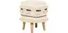 Buy Pouffe Stool in Boho Bali Style, Wood and Cotton - Jessie Bali Cream 60266 - in the UK