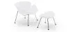 Buy Slice Armchair with Matching Ottoman - Premium Leather White 16763 - prices