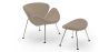 Buy Slice Armchair with Matching Ottoman - Premium Leather Taupe 16763 - prices