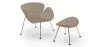 Buy Slice Armchair with Matching Ottoman - Premium Leather Taupe 16763 - prices