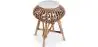 Buy Low Round Stool in Boho Bali Design, Rattan and Canvas - Yuva White 60284 - in the UK