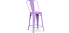 Buy Bistrot Metalix square bar stool with backrest - 60cm Light Purple 58410 - in the UK