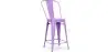 Buy Bistrot Metalix square bar stool with backrest - 60cm Light Purple 58410 - prices