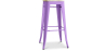 Buy Bistrot Metalix style stool - 76cm  - Metal and Light Wood Light Purple 59704 in the United Kingdom
