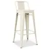 Buy Bar Stool with Backrest - Industrial Design - 76cm - New Edition - Metalix Cream 60325 in the United Kingdom