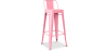 Buy Bar Stool with Backrest - Industrial Design - 76cm - New Edition - Metalix Pink 60325 in the United Kingdom