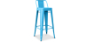 Buy Bar Stool with Backrest - Industrial Design - 76cm - New Edition - Metalix Turquoise 60325 at MyFaktory