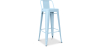 Buy Bar Stool with Backrest - Industrial Design - 76cm - New Edition - Metalix Light blue 60325 - prices