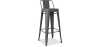 Buy Bar Stool with Backrest - Industrial Design - 76cm - New Edition - Metalix Dark grey 60325 - in the UK