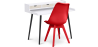 Buy Office Desk Table Wooden Design Scandinavian Style Amund + Premium Brielle Scandinavian Design chair with cushion Red 60114 - prices