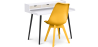 Buy Office Desk Table Wooden Design Scandinavian Style Amund + Premium Brielle Scandinavian Design chair with cushion Yellow 60114 at MyFaktory