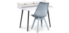 Buy Office Desk Table Wooden Design Scandinavian Style Amund + Premium Brielle Scandinavian Design chair with cushion Light grey 60114 in the United Kingdom