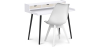 Buy Office Desk Table Wooden Design Scandinavian Style Amund + Premium Brielle Scandinavian Design chair with cushion White 60114 with a guarantee