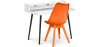 Buy Office Desk Table Wooden Design Scandinavian Style Amund + Premium Brielle Scandinavian Design chair with cushion Orange 60114 - in the UK