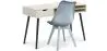 Buy Office Desk Table Wooden Design Scandinavian Style Viggo + Premium Brielle Scandinavian Design chair with cushion Light grey 60115 in the United Kingdom