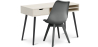Buy Office Desk Table Wooden Design Scandinavian Style Viggo + Premium Brielle Scandinavian Design chair with cushion Dark grey 60115 with a guarantee
