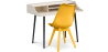 Buy Office Desk Table Wooden Design Scandinavian Style Eldrid + Premium Brielle Scandinavian Design chair with cushion Yellow 60116 in the United Kingdom