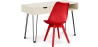 Buy Office Desk Table Wooden Design Hairpin Legs Scandinavian Style Hakon + Premium Brielle Scandinavian Design chair with cushion Red 60117 at MyFaktory