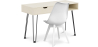 Buy Office Desk Table Wooden Design Hairpin Legs Scandinavian Style Hakon + Premium Brielle Scandinavian Design chair with cushion White 60117 with a guarantee