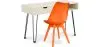 Buy Office Desk Table Wooden Design Hairpin Legs Scandinavian Style Hakon + Premium Brielle Scandinavian Design chair with cushion Orange 60117 - in the UK