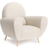 Buy Armchair with Armrests - Upholstered in Boucle Fabric -Verona White 60329 - in the UK