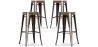 Buy X4 Bar stool Bistrot Metalix industrial design Metal - 76 cm - New Edition Metallic bronze 60438 - in the UK