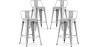 Buy Pack of 4 Bar Stools with Backrest - Industrial Design - 60cm - New Edition - Metalix Steel 60439 - prices