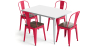 Buy Dining Table + X4 Dining Chairs Set Bistrot - Industrial design Metal and Dark Wood - New Edition Red 60441 in the United Kingdom