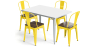 Buy Dining Table + X4 Dining Chairs Set Bistrot - Industrial design Metal and Dark Wood - New Edition Yellow 60441 home delivery