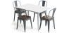 Buy Dining Table + X4 Dining Chairs Set Bistrot - Industrial design Metal and Dark Wood - New Edition Dark grey 60441 - in the UK