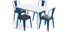 Buy Dining Table + X4 Dining Chairs Set Bistrot - Industrial design Metal and Dark Wood - New Edition Dark blue 60441 - prices