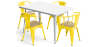 Buy Dining Table + X4 Dining Chairs with Armrest Set - Bistrot - Industrial Design Metal and Light Wood - New Edition Yellow 60442 in the United Kingdom